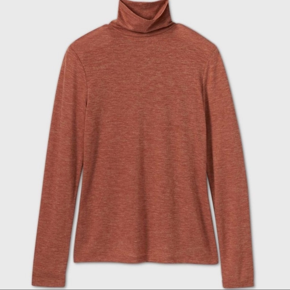 A New Day- Rust Turtleneck T-Shirt Top XL